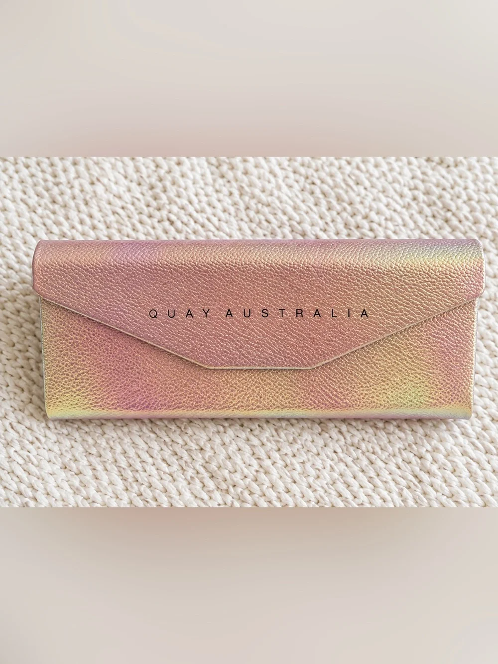 Quay Australia Iridescent Pink Gold Sunglasses Case